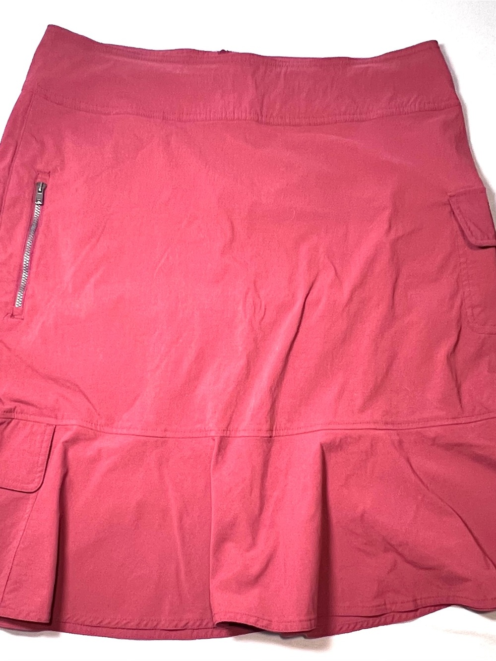 Royal Robbins Rust/Orange Red Skirt with Pockets and Bottom Ruffle